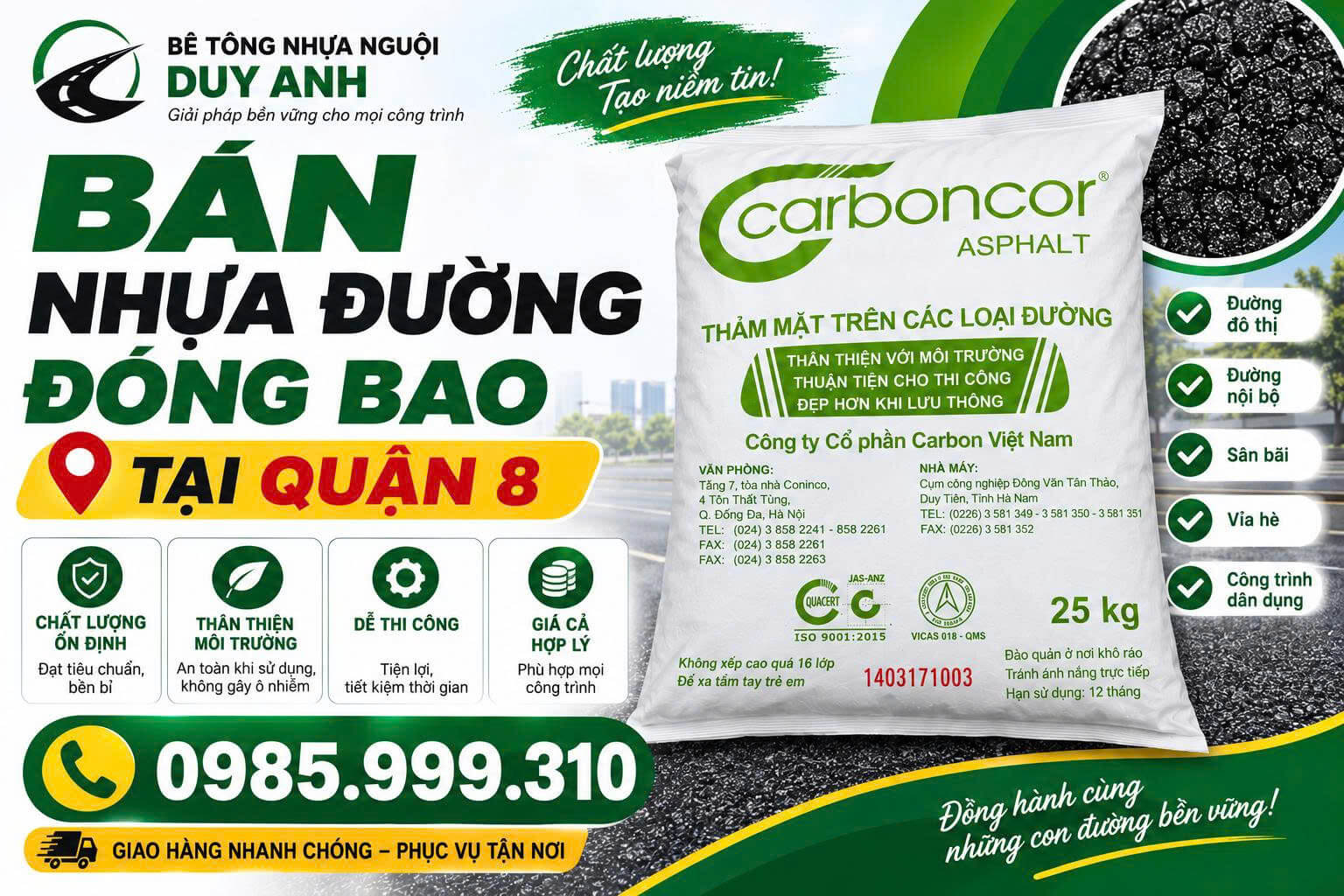 Bán Nhựa Đường Đóng Bao