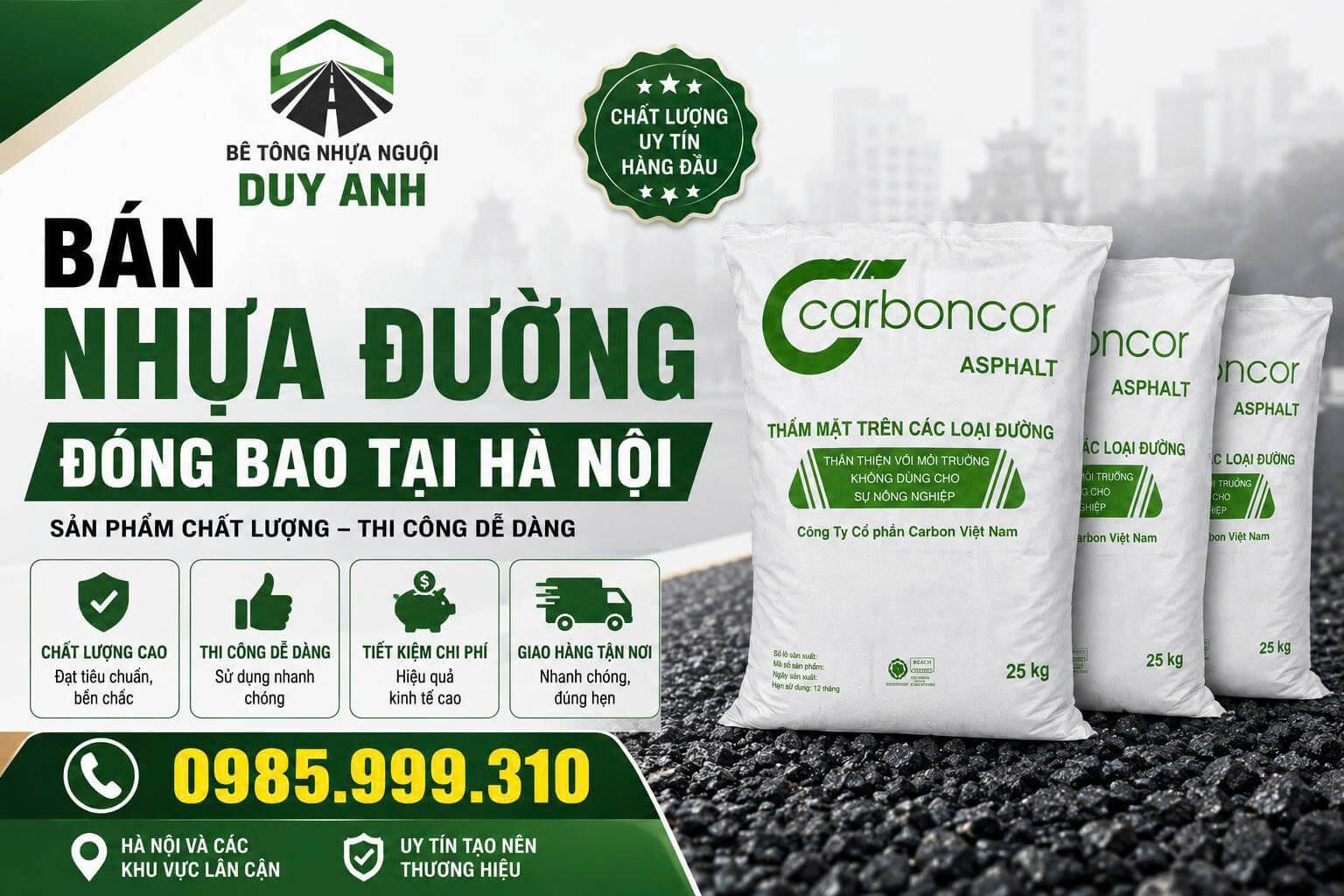 Bán Nhựa Đường Đóng Bao Hà Nội