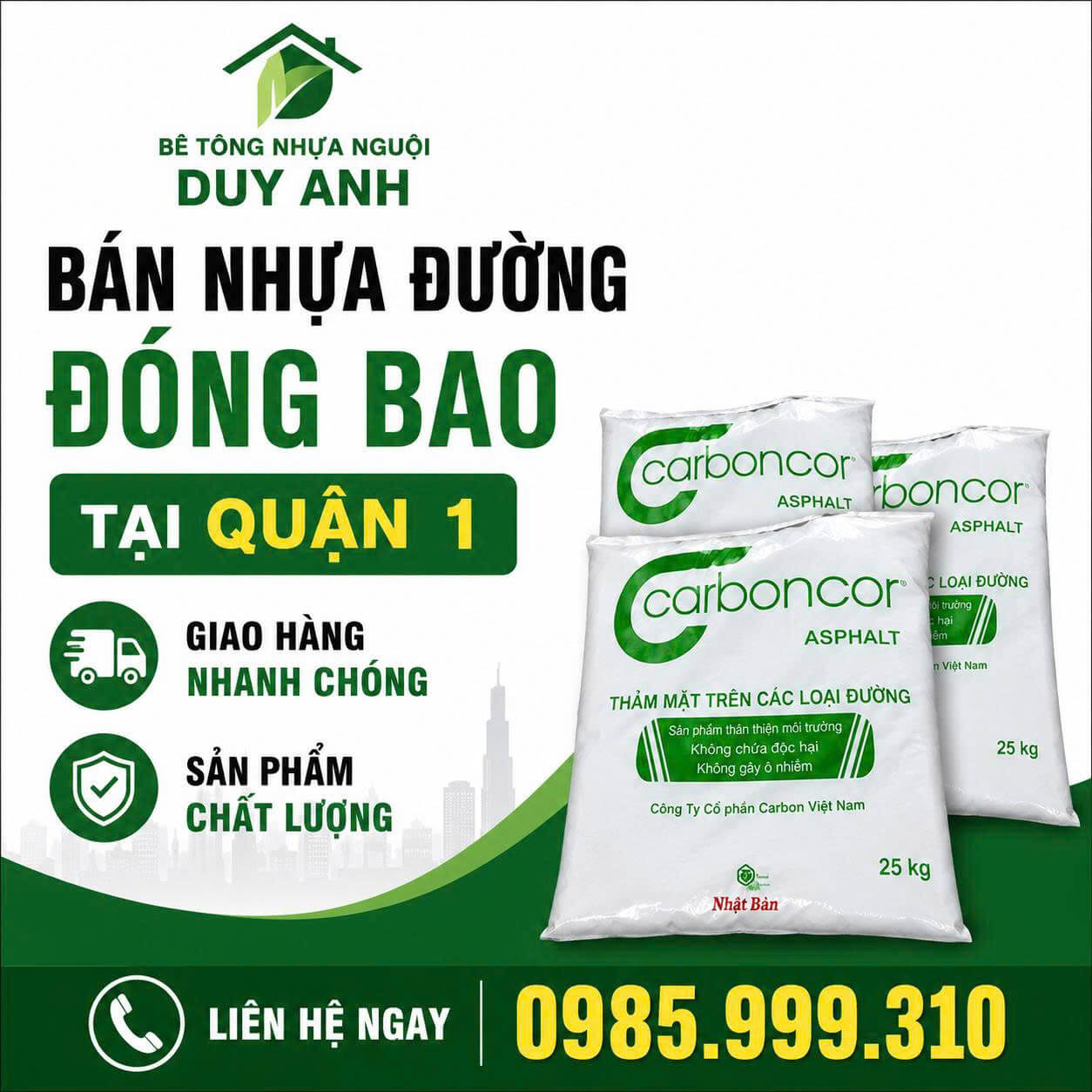 Bán Nhựa Đường Đóng Bao Tại Quận 1