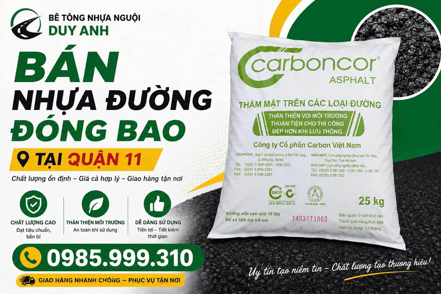 Bán Nhựa Đường Đóng Bao Tại Quận 11