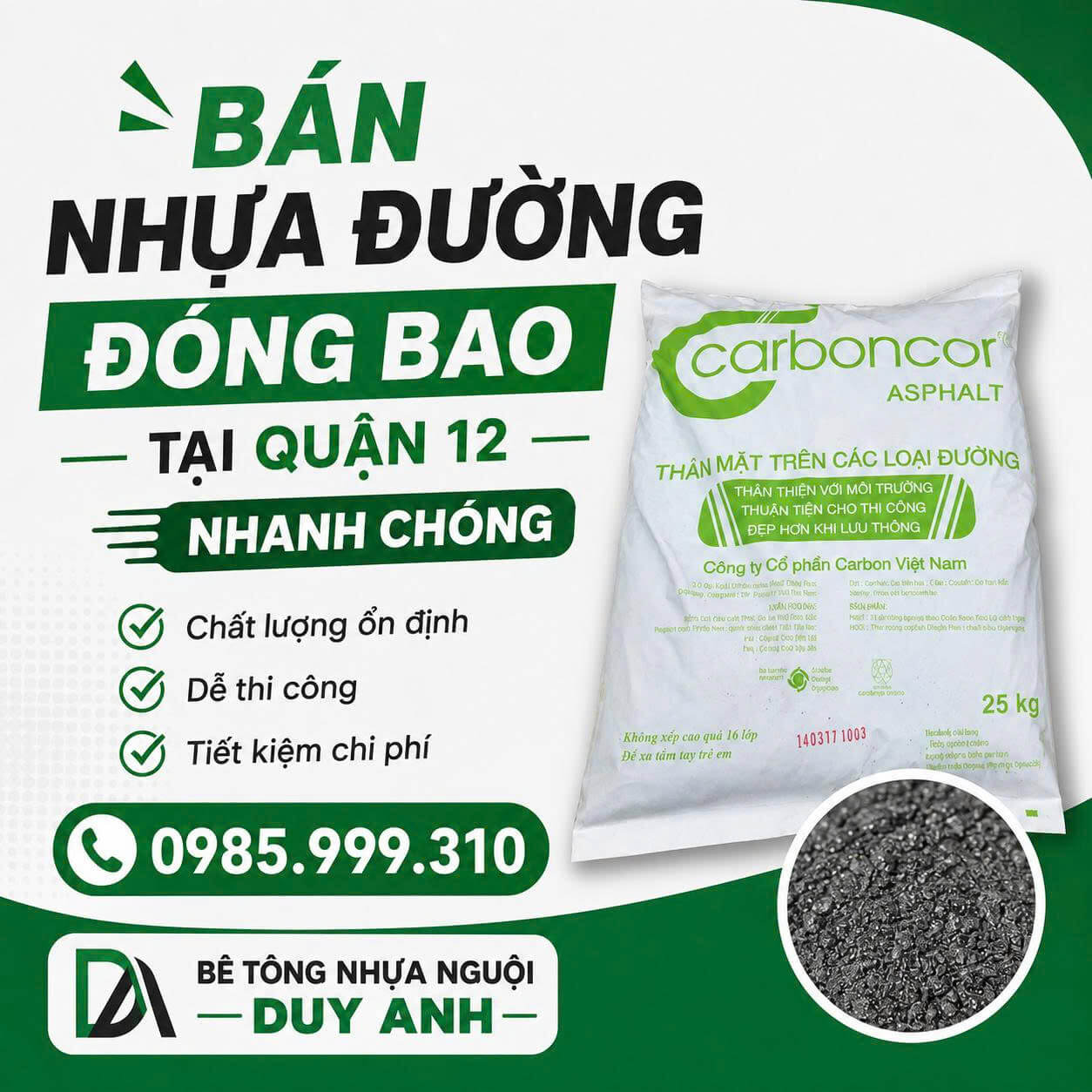 Bán Nhựa Đường Đóng Bao Tại Quận 12