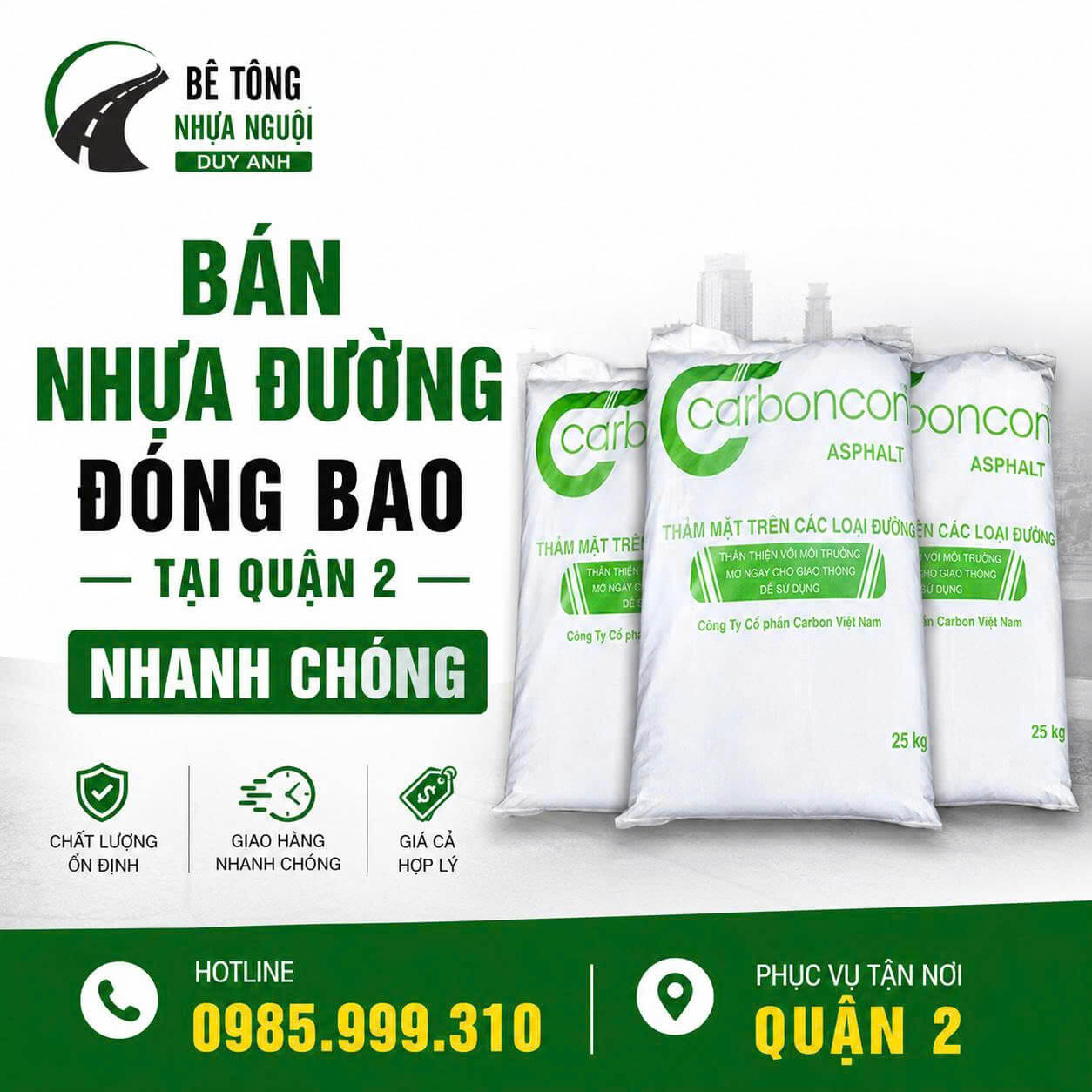 Bán Nhựa Đường Đóng Bao Tại Quận 2