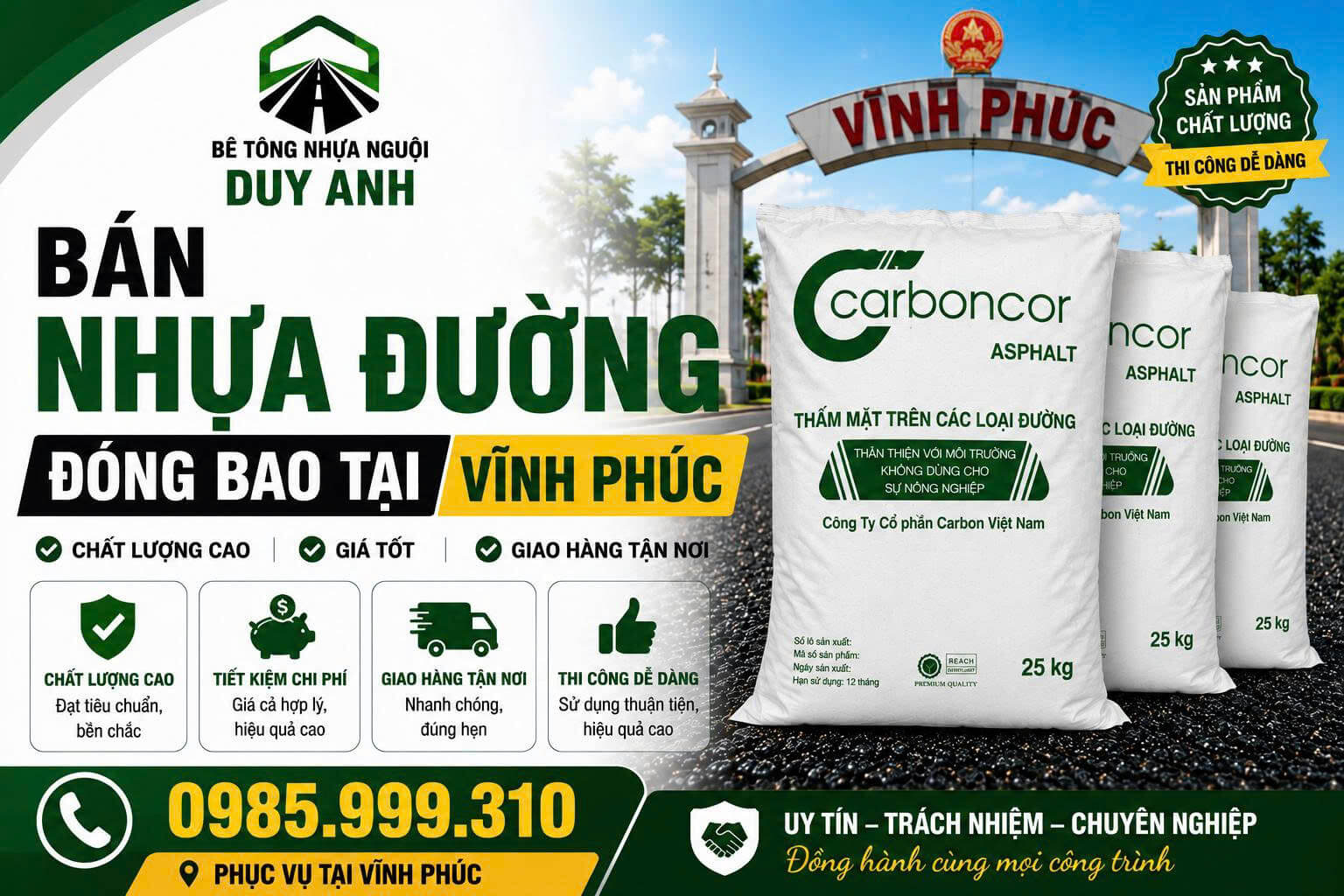 Bán Nhựa Đường Đóng Bao Tại Vĩnh Phúc Bán Nhựa Đường Đóng Bao Tại Vĩnh Phúc