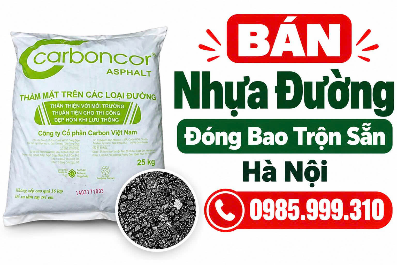 Bán Nhựa Đường Đóng Bao Trộn Sẵn Hà Nội