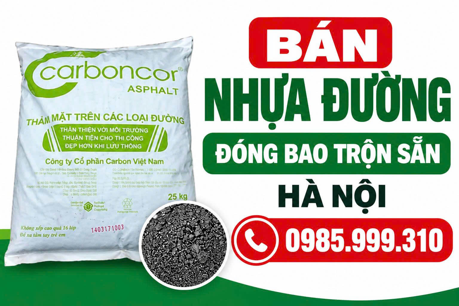 Bán Nhựa Đường Đóng Bao Trộn Sẵn Tại Hà Nội