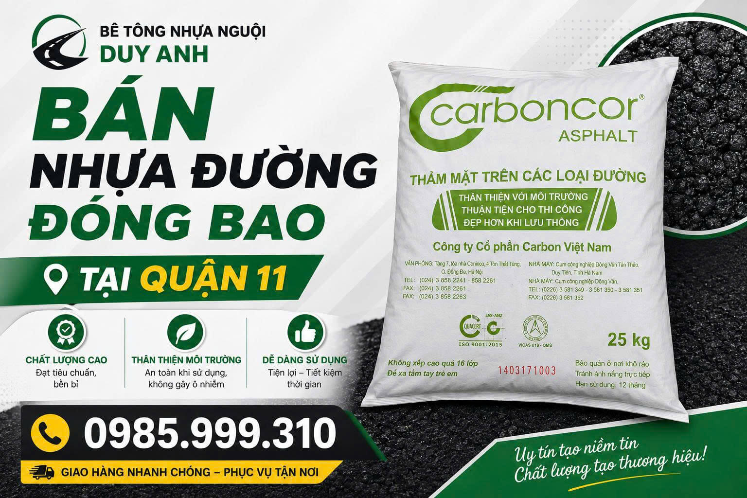 Bán Nhựa Đường Đóng Bao ở Quận 11