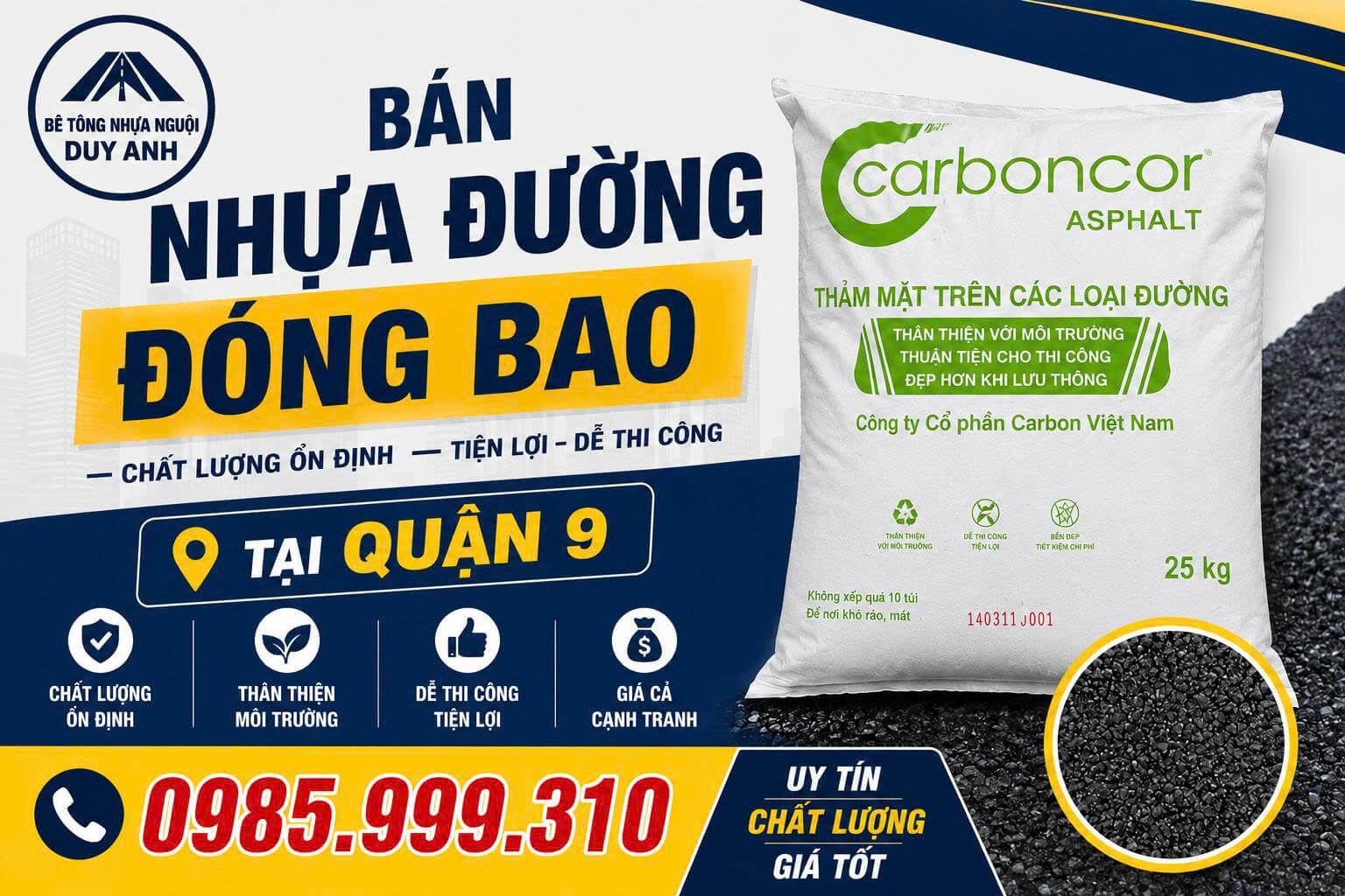 Bán Nhựa Đường Đóng Bao ở Quận 9