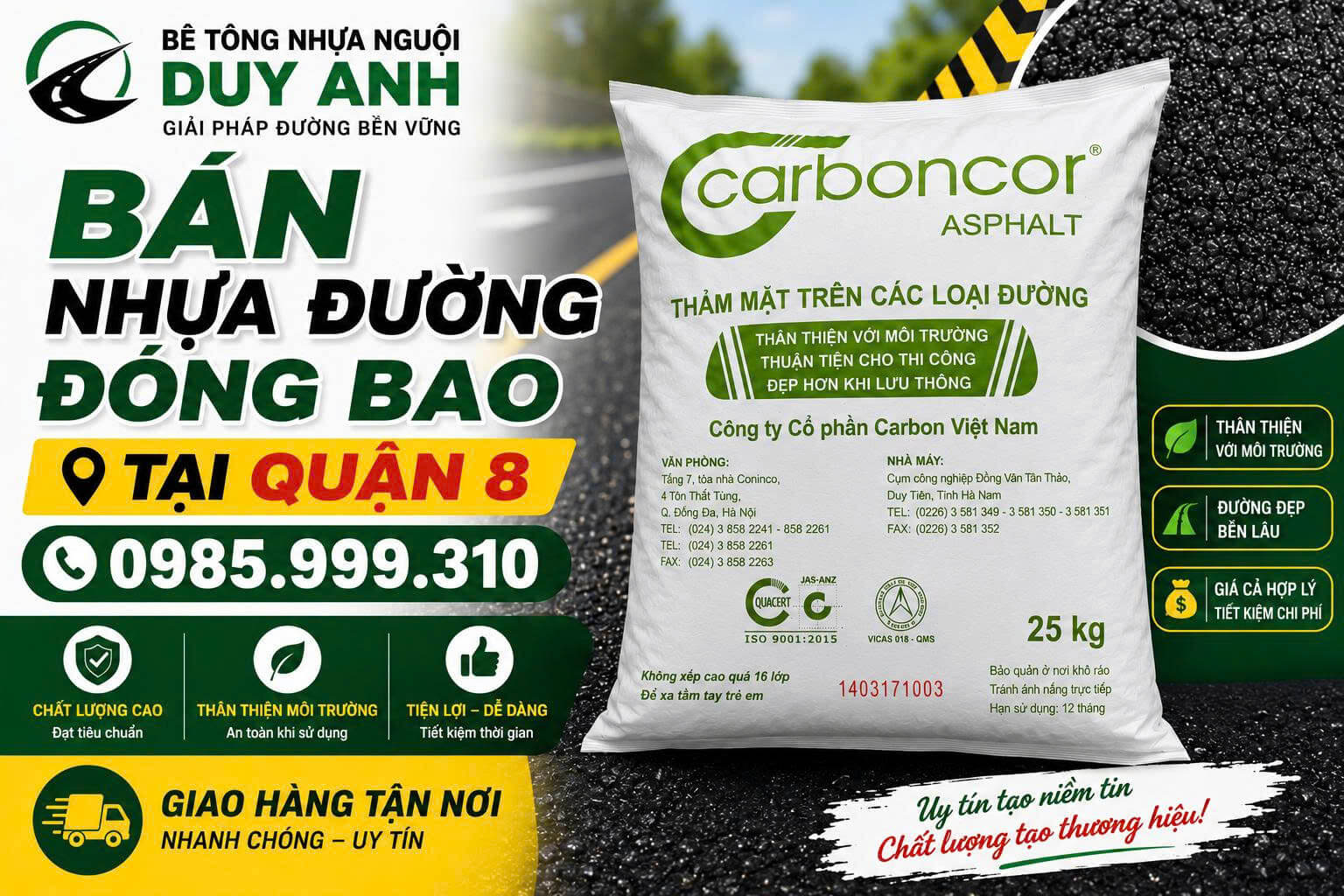 Bán Nhựa Đường Đóng Bao ở Tại Quận 8