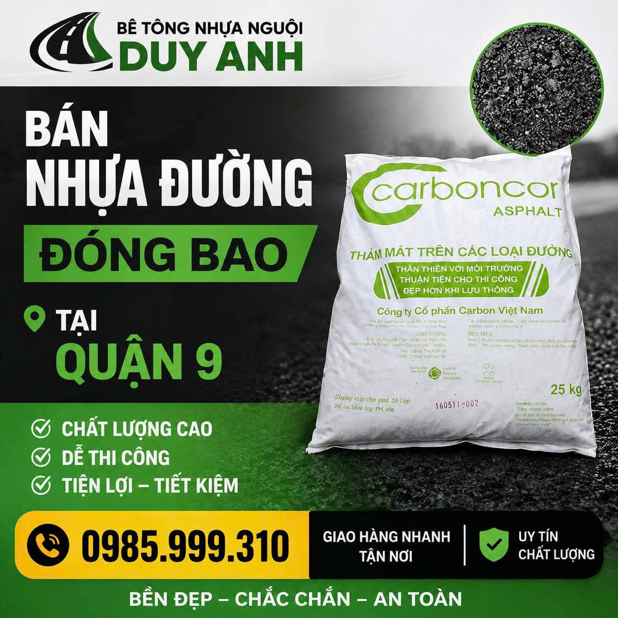 Bán Nhựa Đường Đóng Bao ở tại Quận 9
