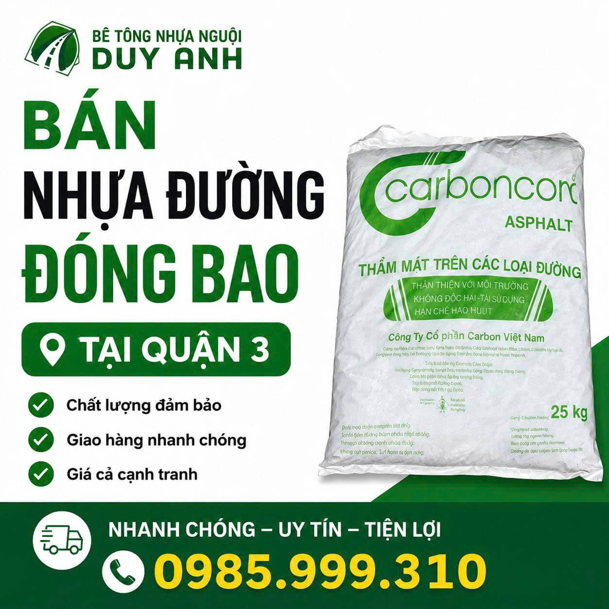 Bán Nhựa Đường Đóng Bao tại Quận 3