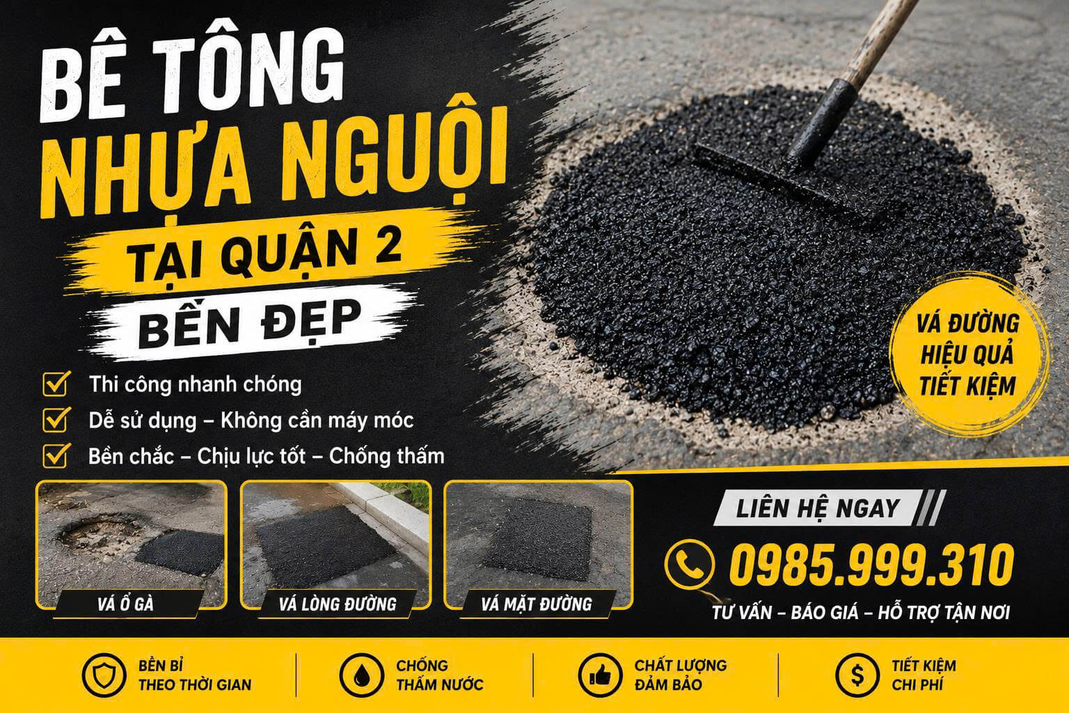 Bê Tông Nhựa Nguội Quận 2 Bền Đẹp