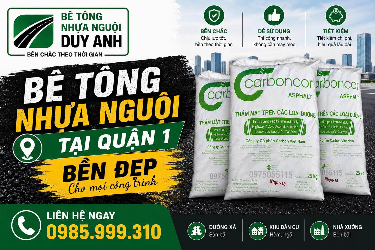 Bê Tông Nhựa Nguội Tại Quận 1