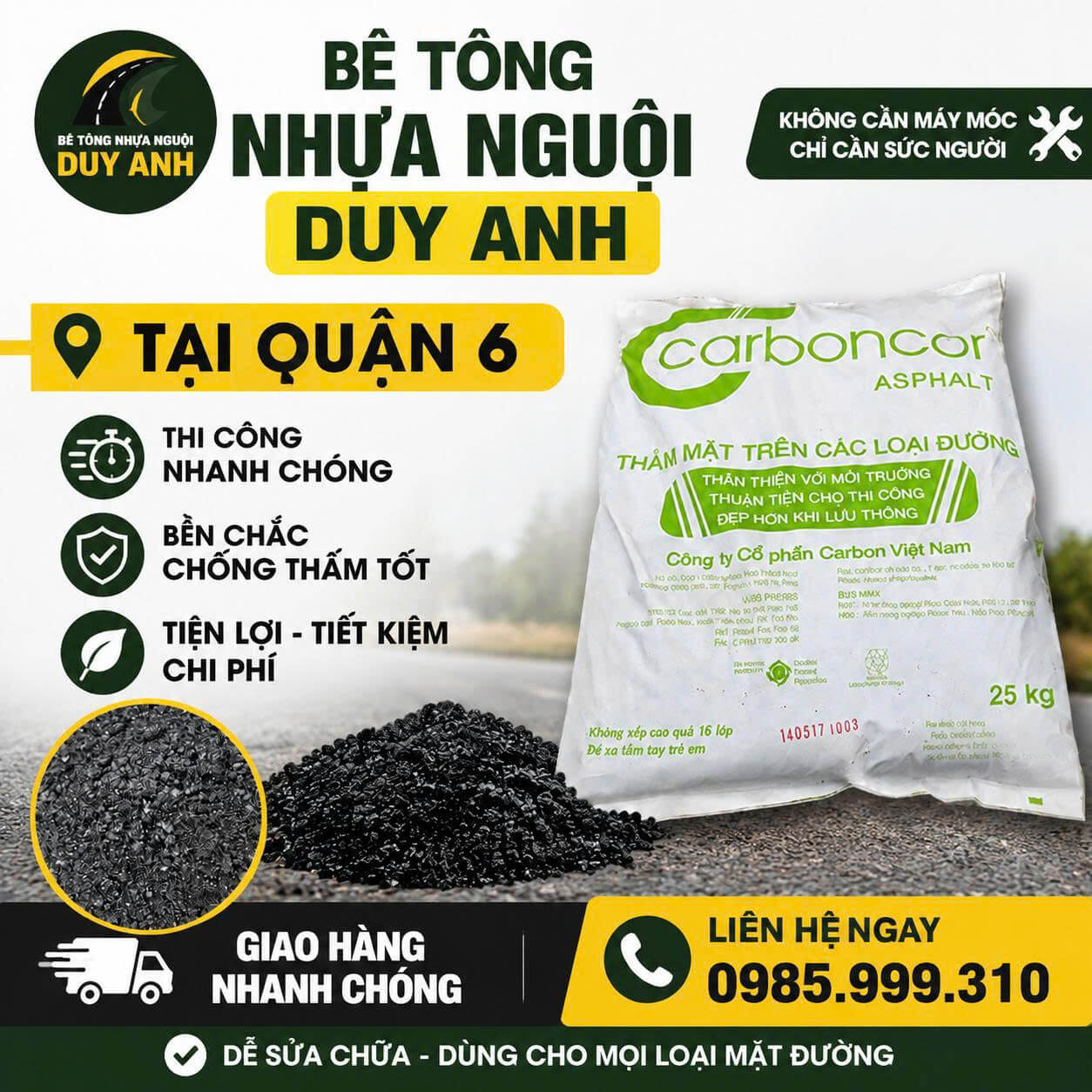 Bê Tông Nhựa Nguội Tại Quận 6