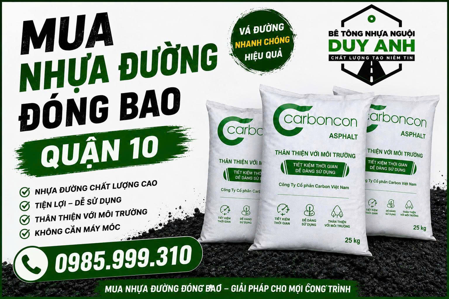 Mua Nhựa Đường Đóng Bao Quận 10