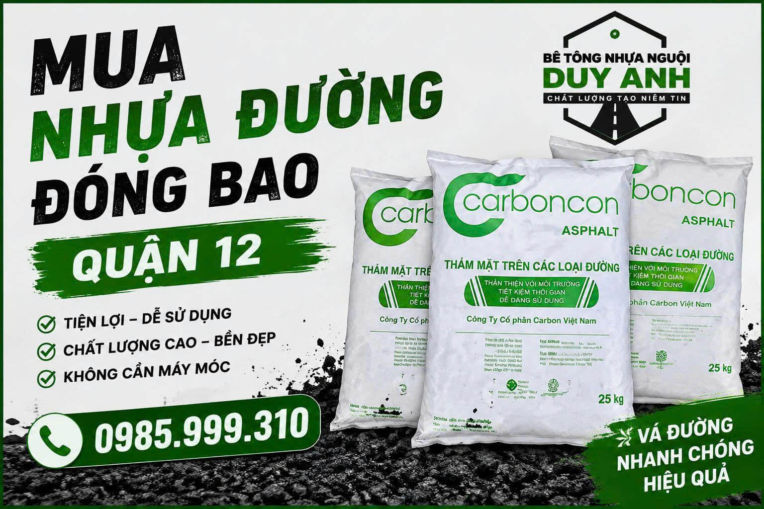 Mua Nhựa Đường Đóng Bao Quận 12