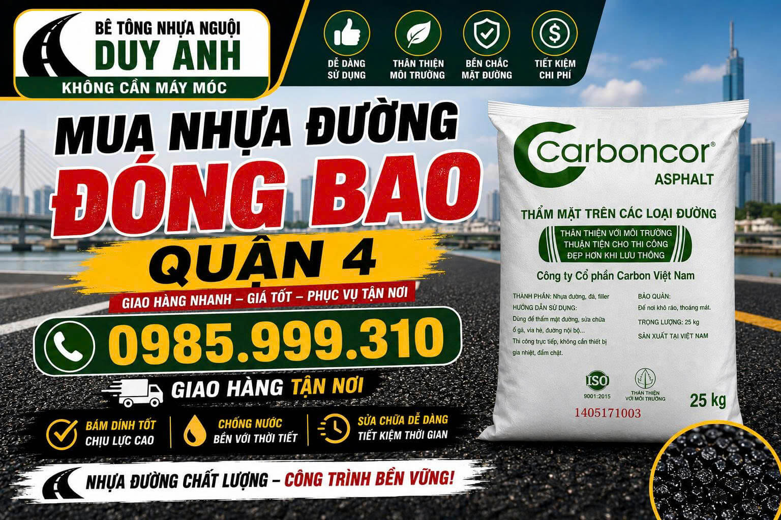 Mua Nhựa Đường Đóng Bao Quận 4