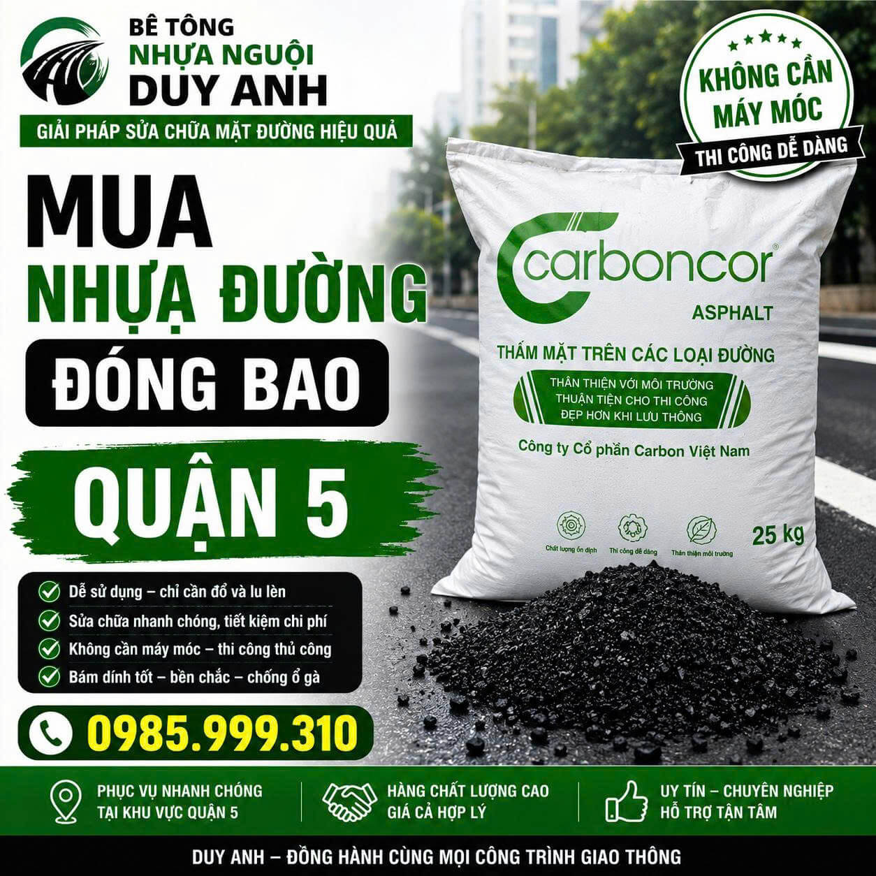 Mua Nhựa Đường Đóng Bao Quận 5