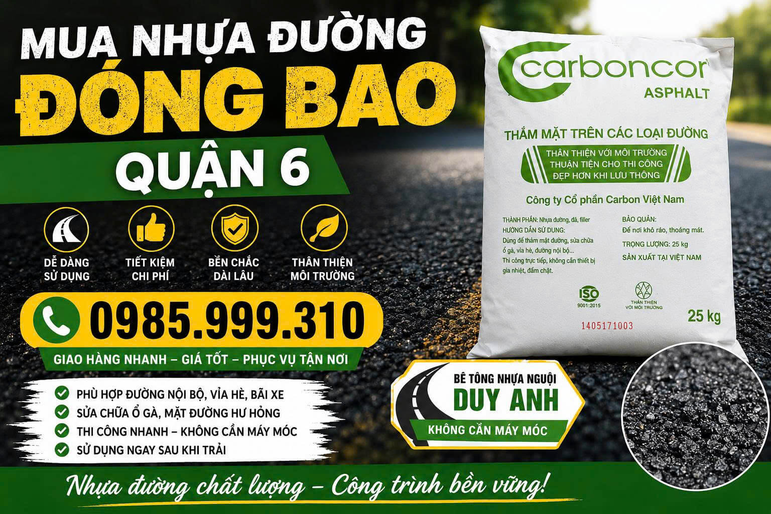 Mua Nhựa Đường Đóng Bao Quận 6