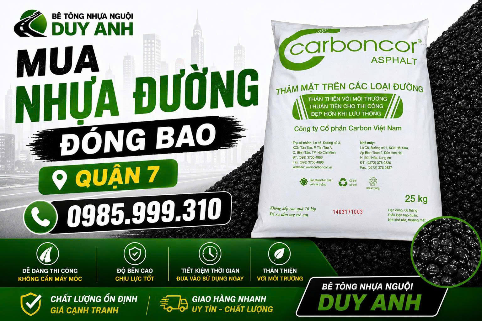 Mua Nhựa Đường Đóng Bao Quận 7
