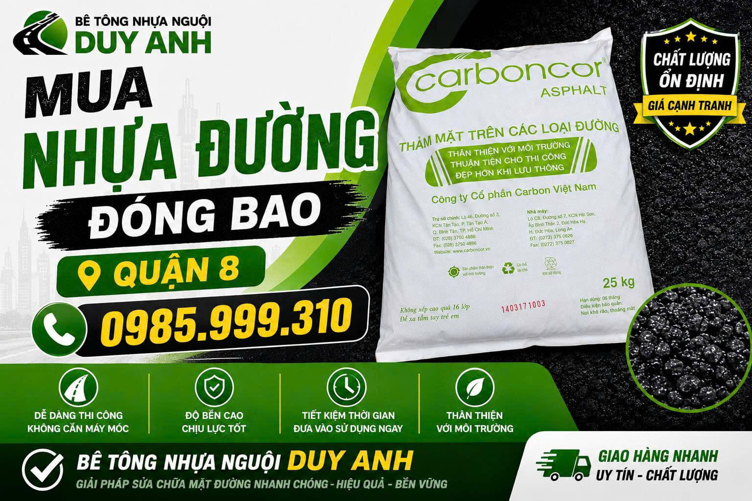 Mua Nhựa Đường Đóng Bao Quận 8