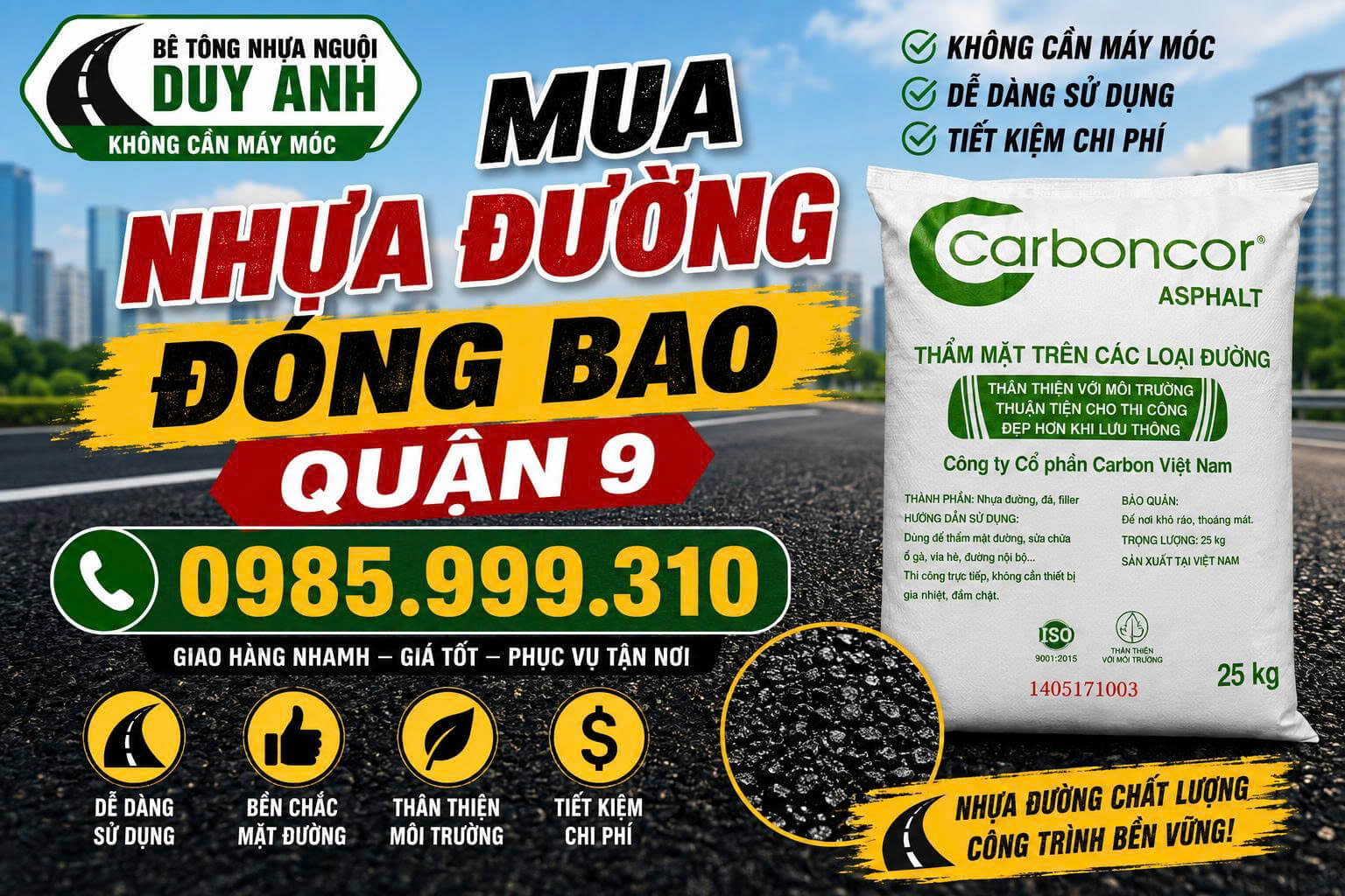 Mua Nhựa Đường Đóng Bao Quận 9