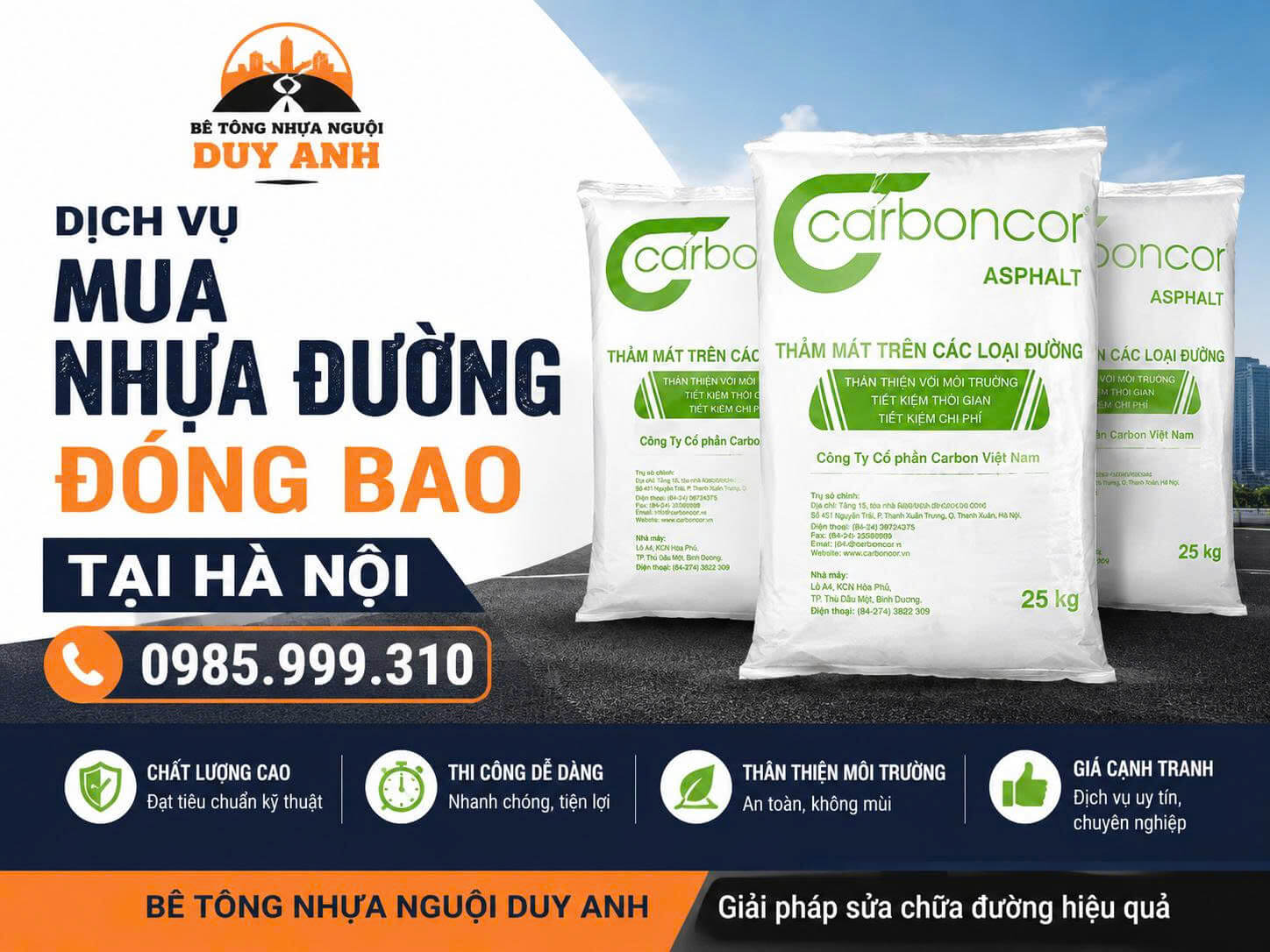 Mua Nhựa Đường Đóng Bao Tại Hà Nội