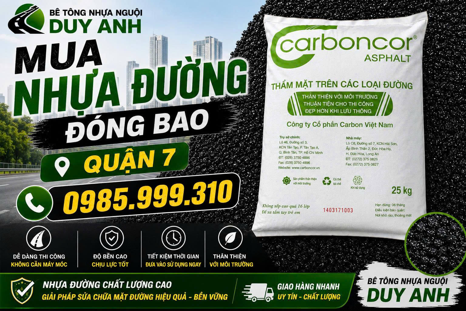 Mua Nhựa Đường Đóng Bao Tại Quận 7