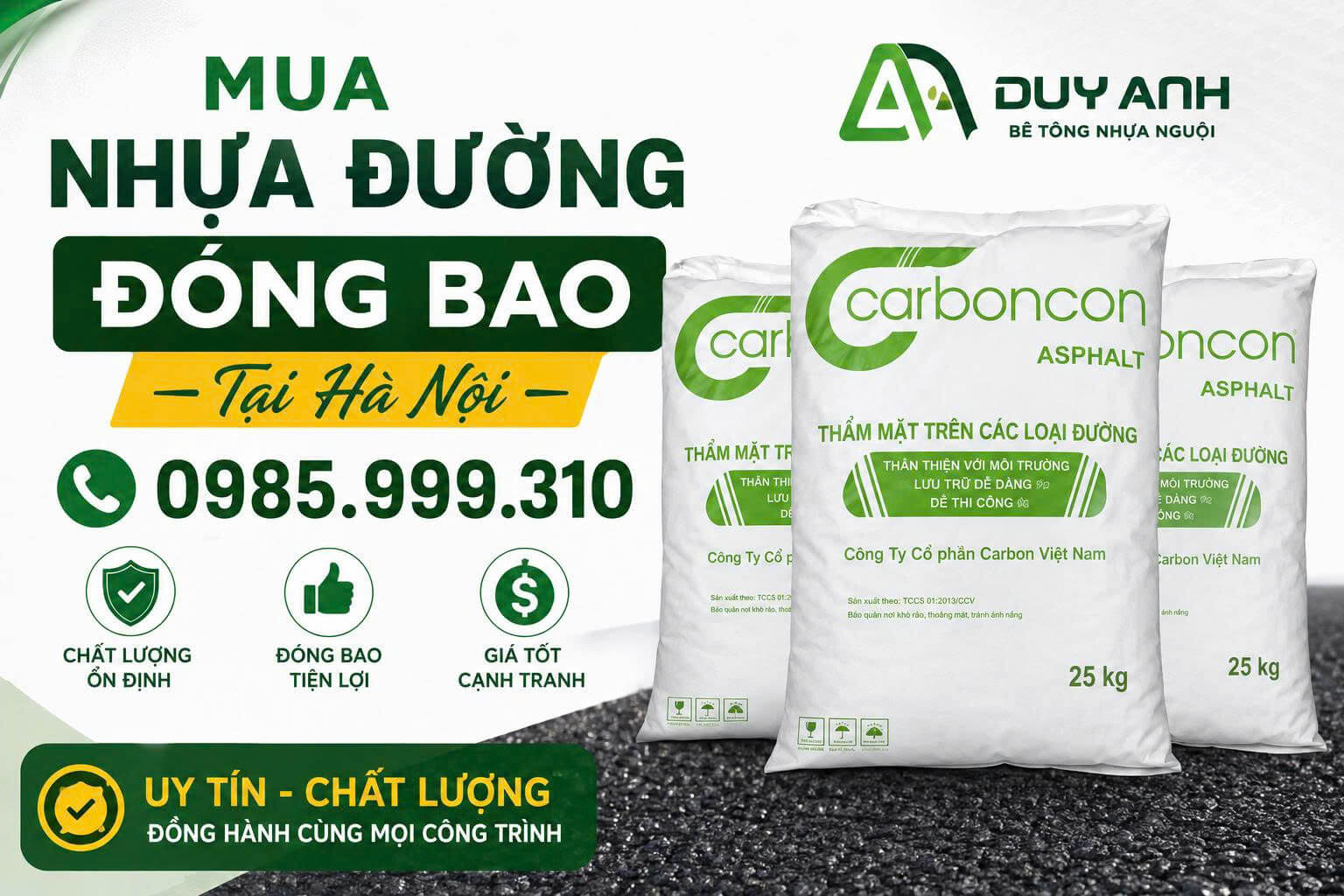 Mua Nhựa Đường Đóng Bao ở Hà Nội