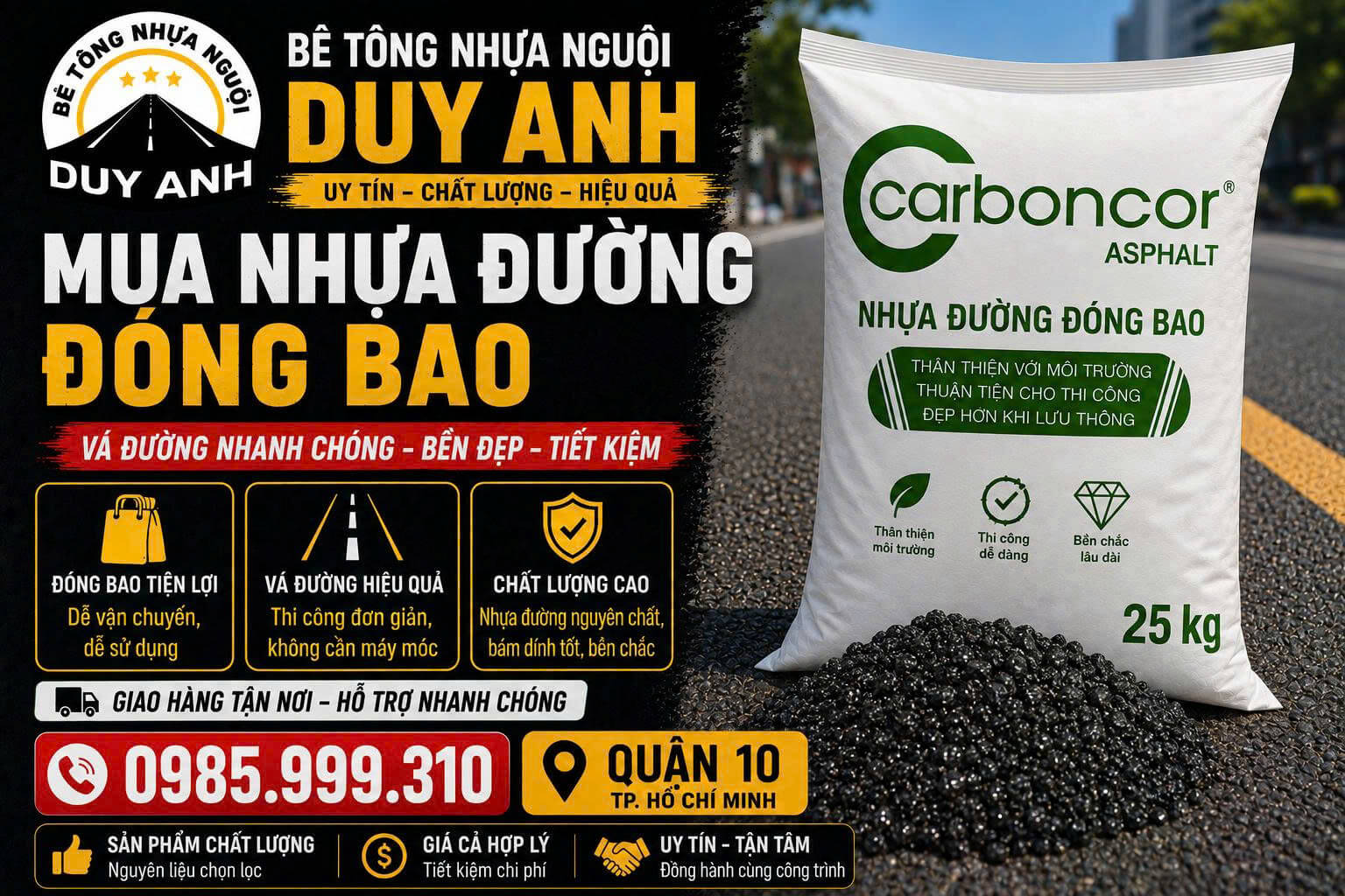 Mua Nhựa Đường Đóng Bao ở Quận 10