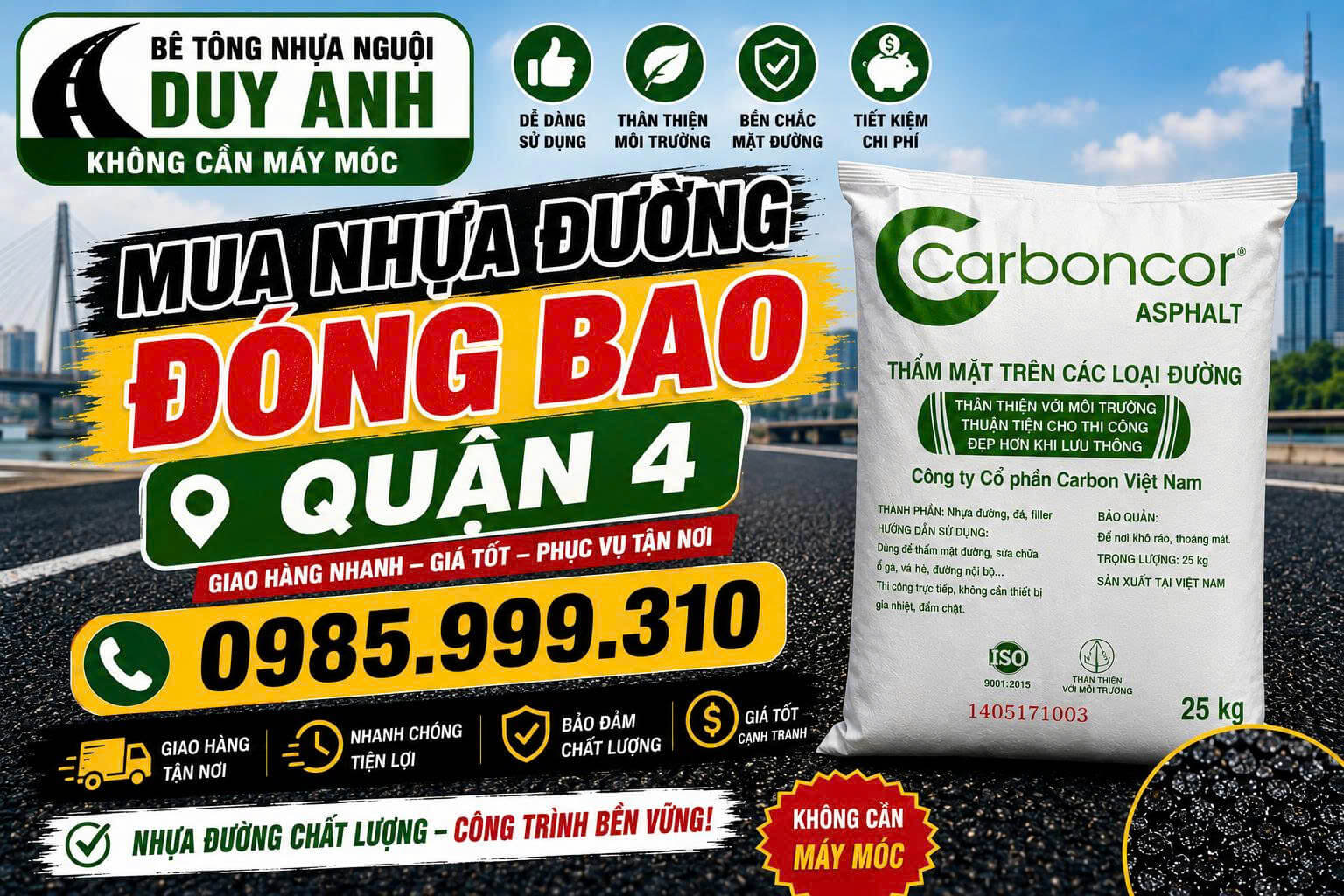 Mua Nhựa Đường Đóng Bao ở Quận 4