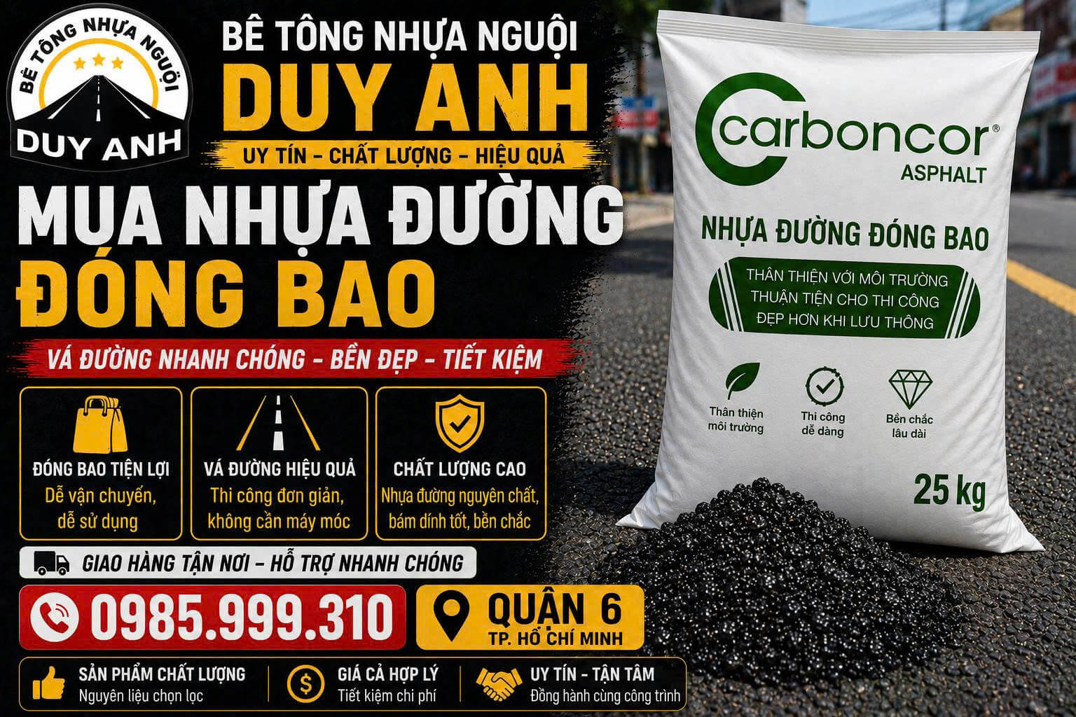 Mua Nhựa Đường Đóng Bao ở Quận 6
