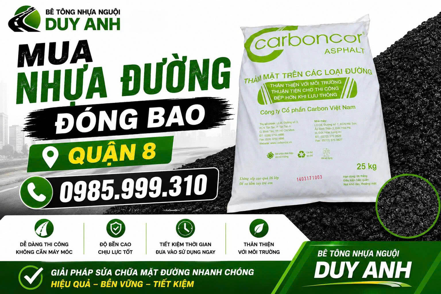 Mua Nhựa Đường Đóng Bao ở Quận 8