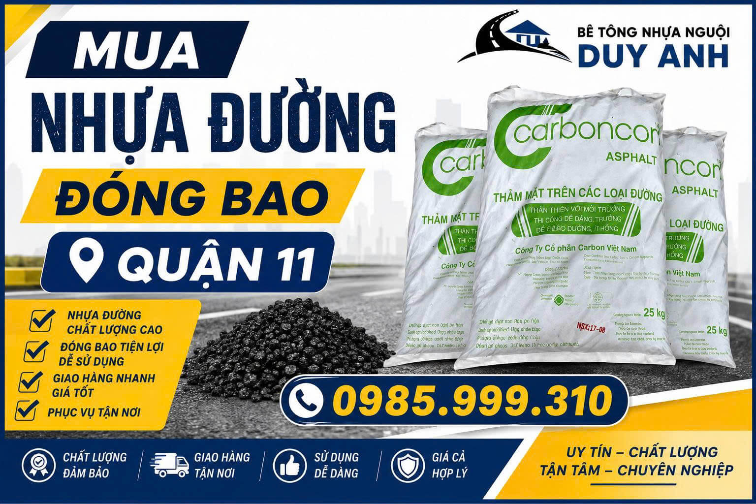 Mua Nhựa Đường Đóng Bao ở tại Quận 11