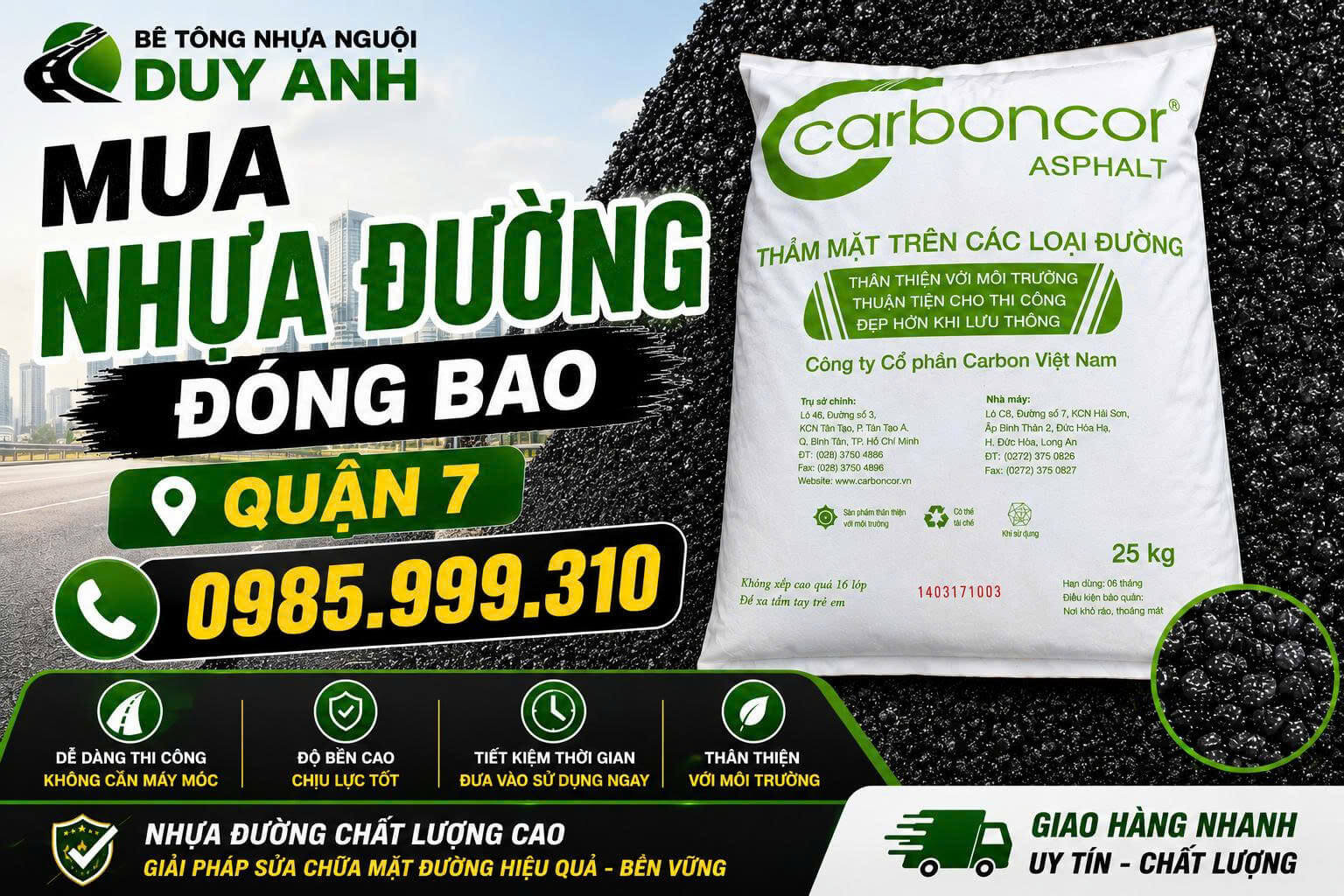 Mua Nhựa Đường Đóng Bao ở tại Quận 7