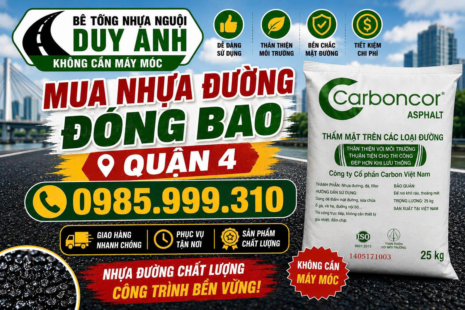 Mua Nhựa Đường Đóng Bao tại Quận 4