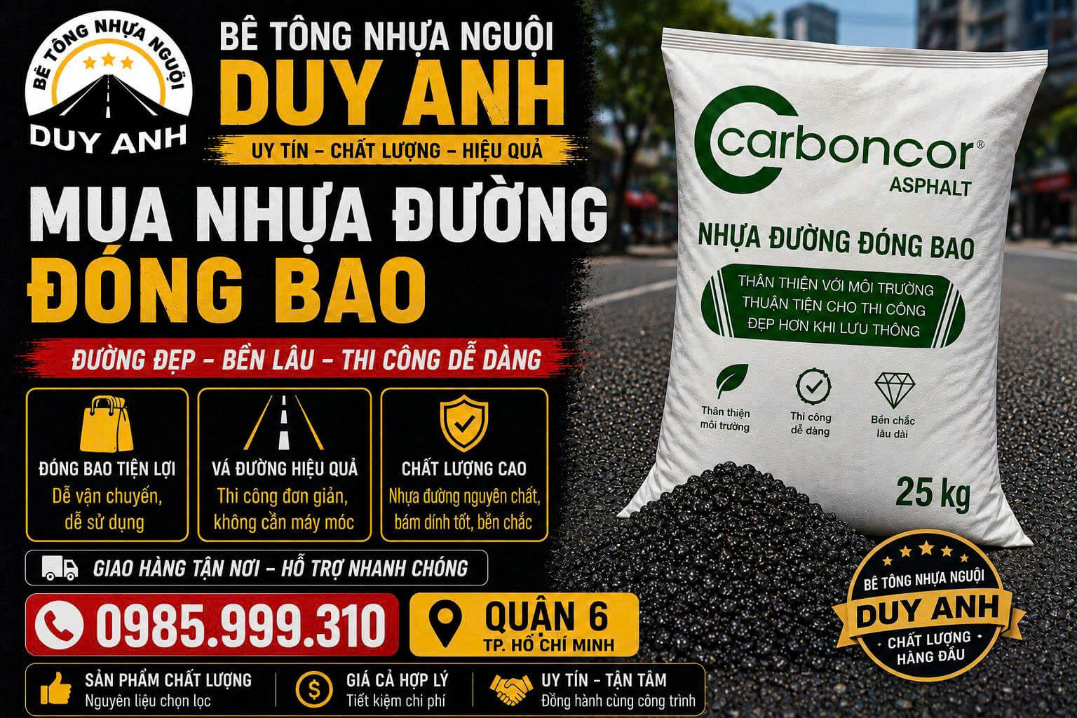 Mua Nhựa Đường Đóng Bao tại Quận 6