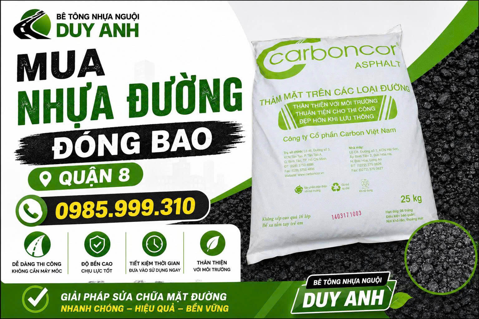 Mua Nhựa Đường Đóng Bao tại Quận 8