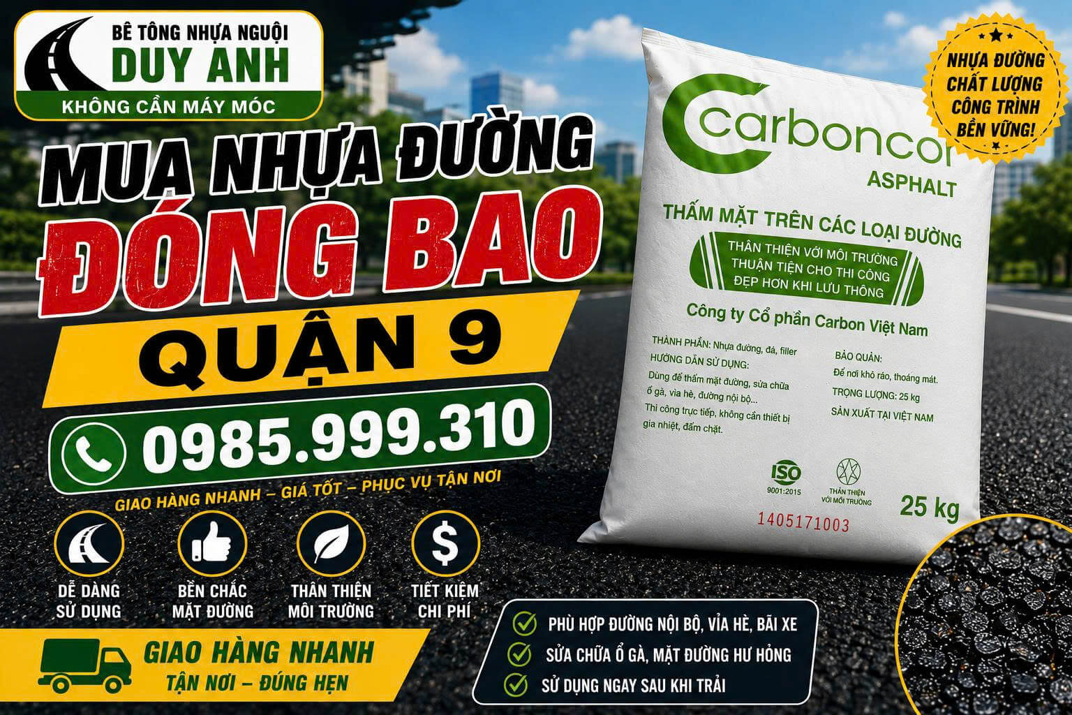 Mua Nhựa Đường Đóng Bao tại Quận 9