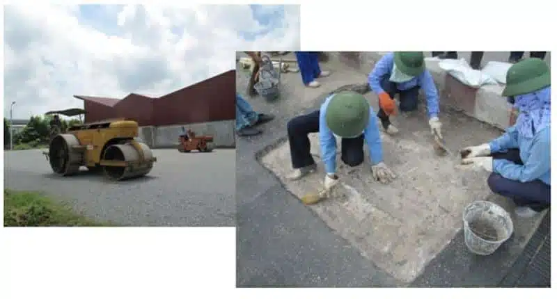 Bước 1: Chuẩn bị móng, bề mặt thi công theo đúng tiêu chuẩn kỹ thuật