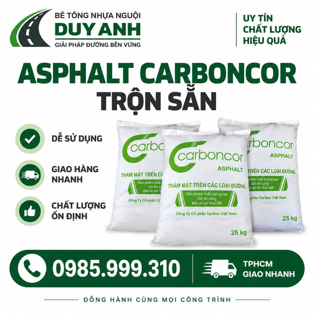 Asphalt Carboncor Trộn Sẵn HCM