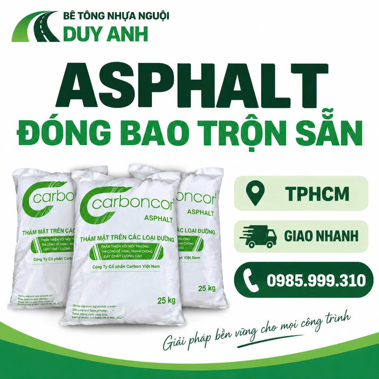 Asphalt Đóng Bao Trộn Sẵn HCM