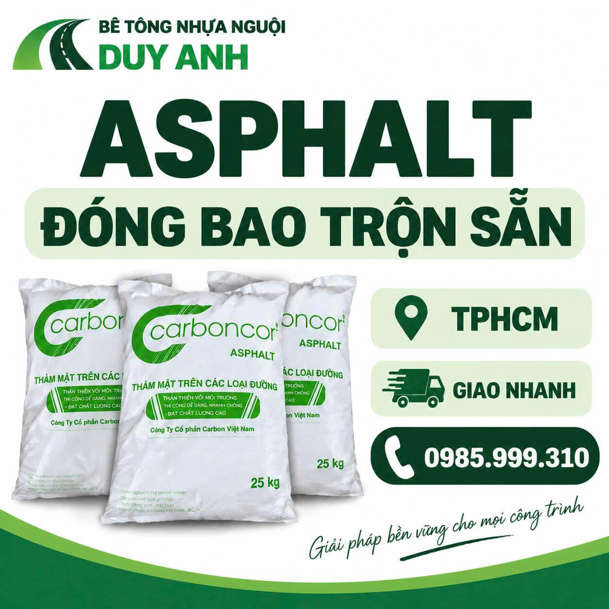 Asphalt Đóng Bao Trộn Sẵn TPHCM
