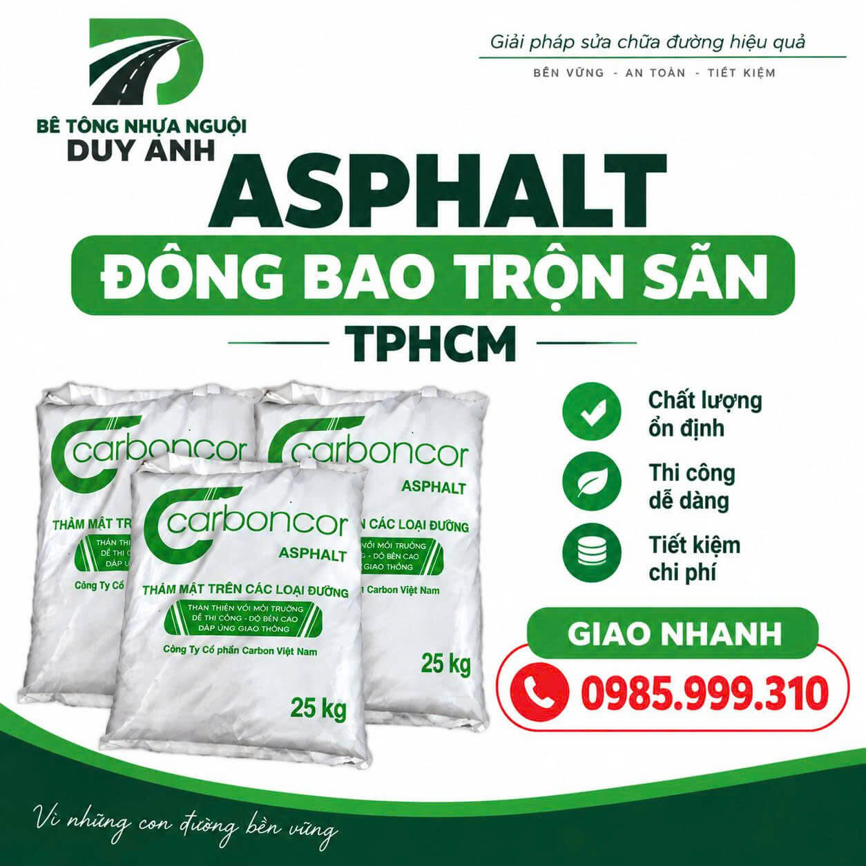 Asphalt Đóng Bao Trộn Sẵn Tại HCM