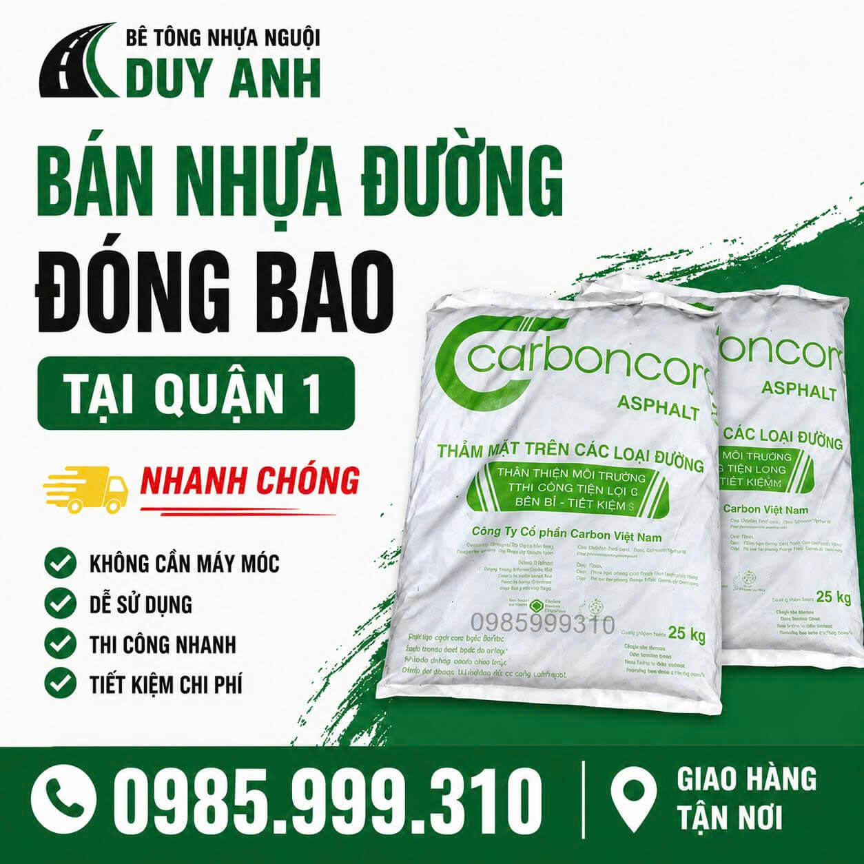 Bán Nhựa Đường Đóng Bao Quận 1