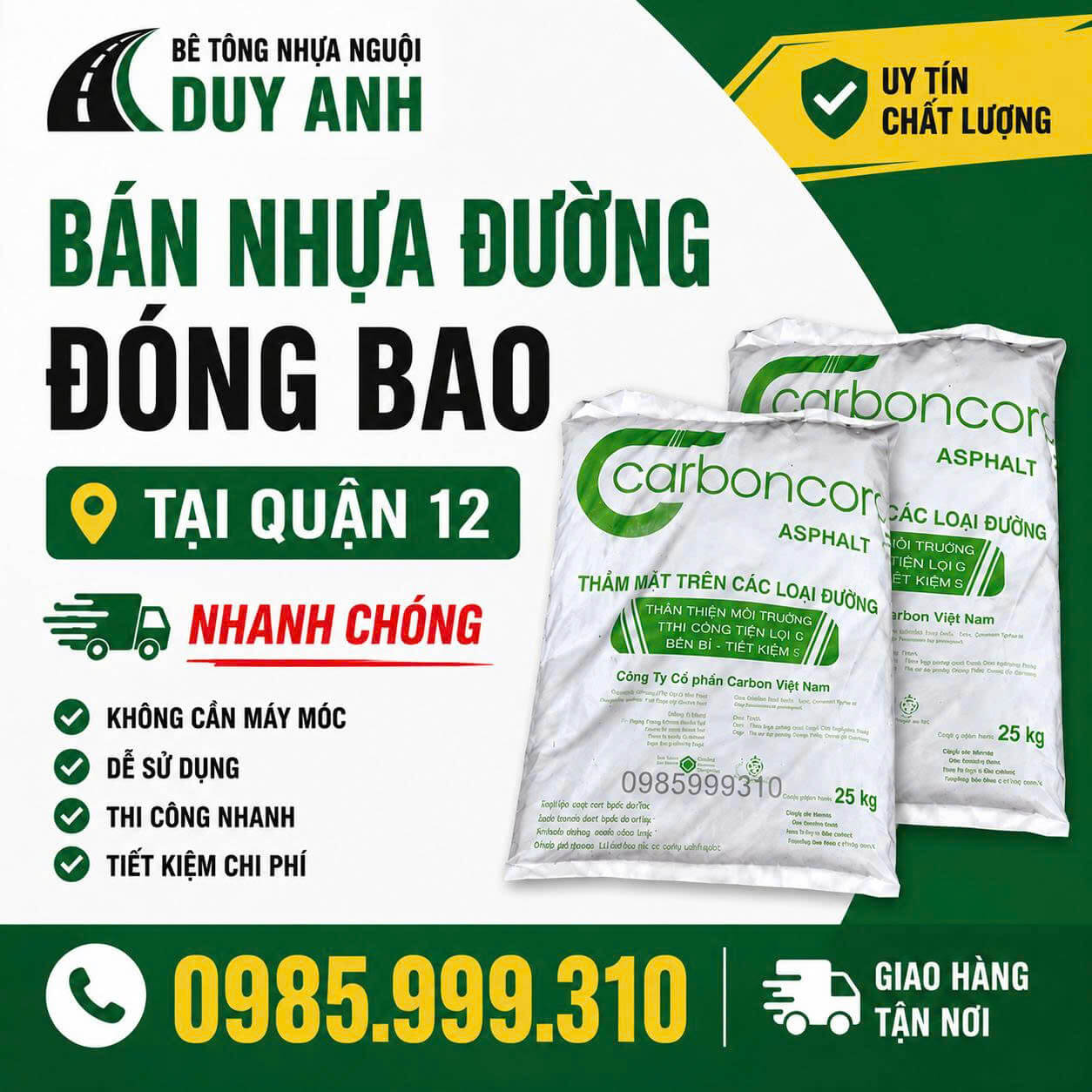 Bán Nhựa Đường Đóng Bao Quận 12