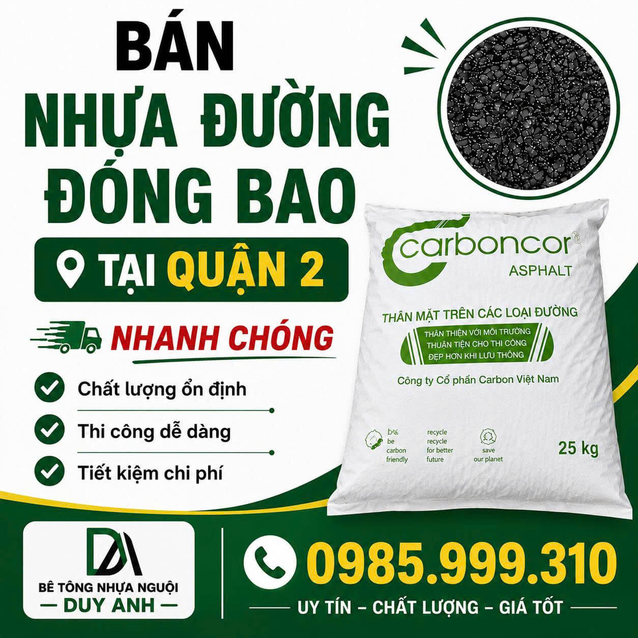 Bán Nhựa Đường Đóng Bao Quận 2