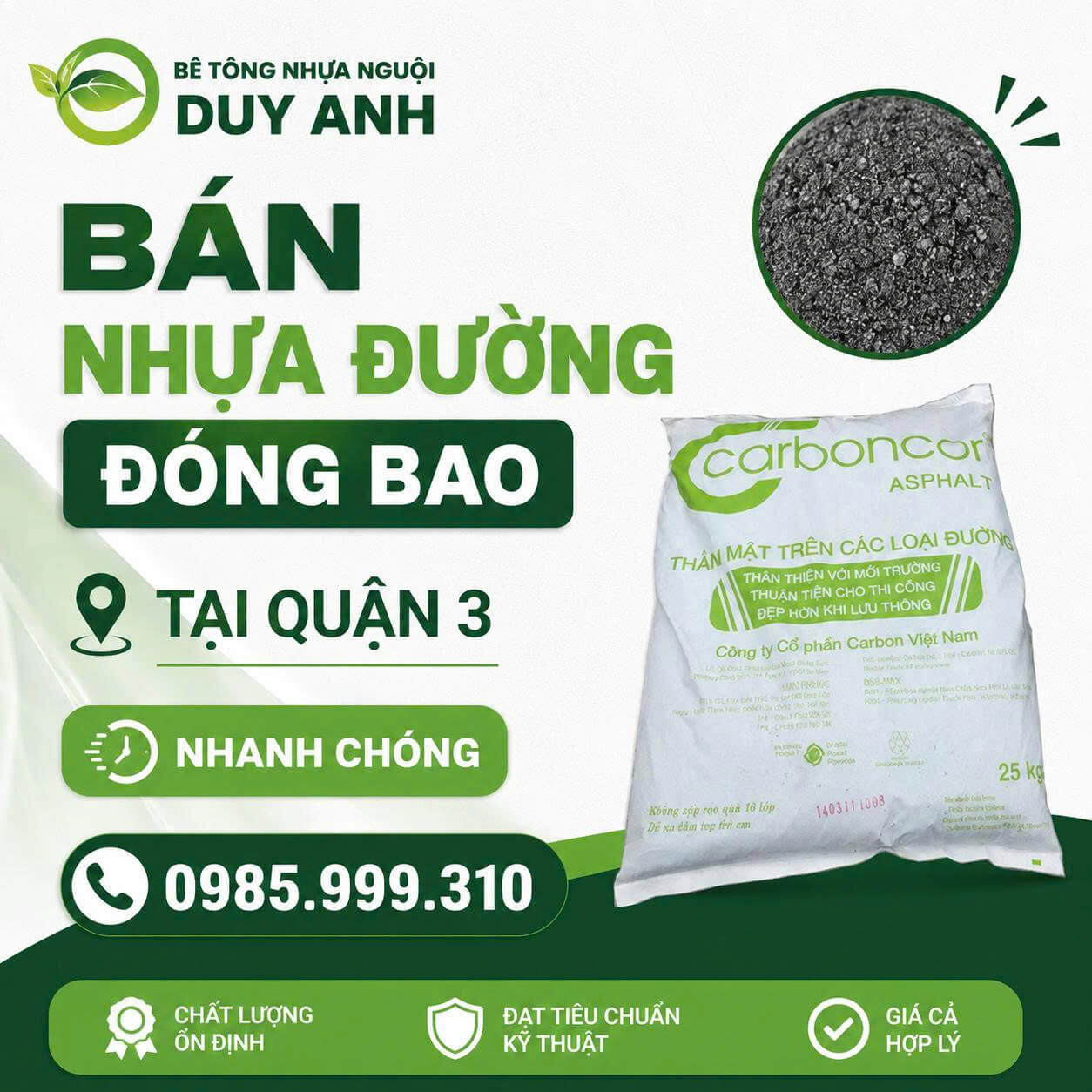Bán Nhựa Đường Đóng Bao Quận 3