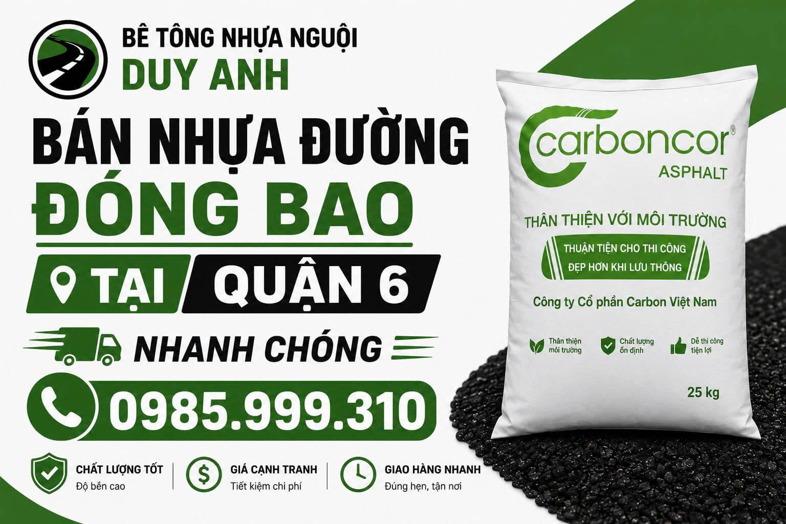Bán Nhựa Đường Đóng Bao Quận 6