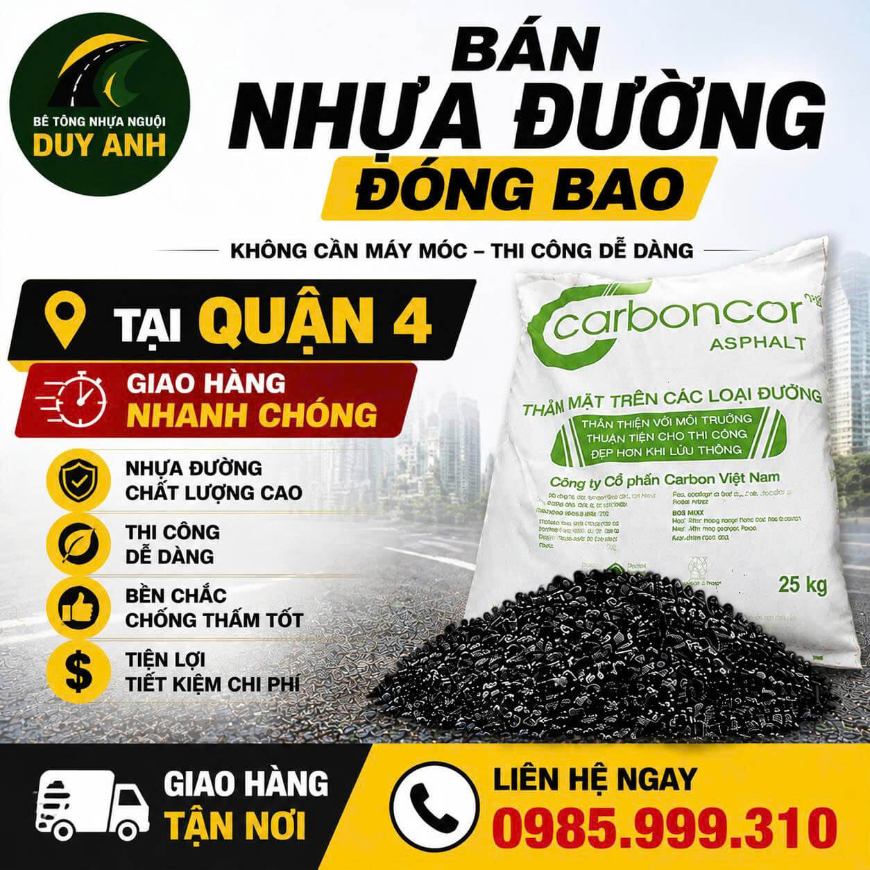 Bán Nhựa Đường Đóng Bao Tại Quận 4