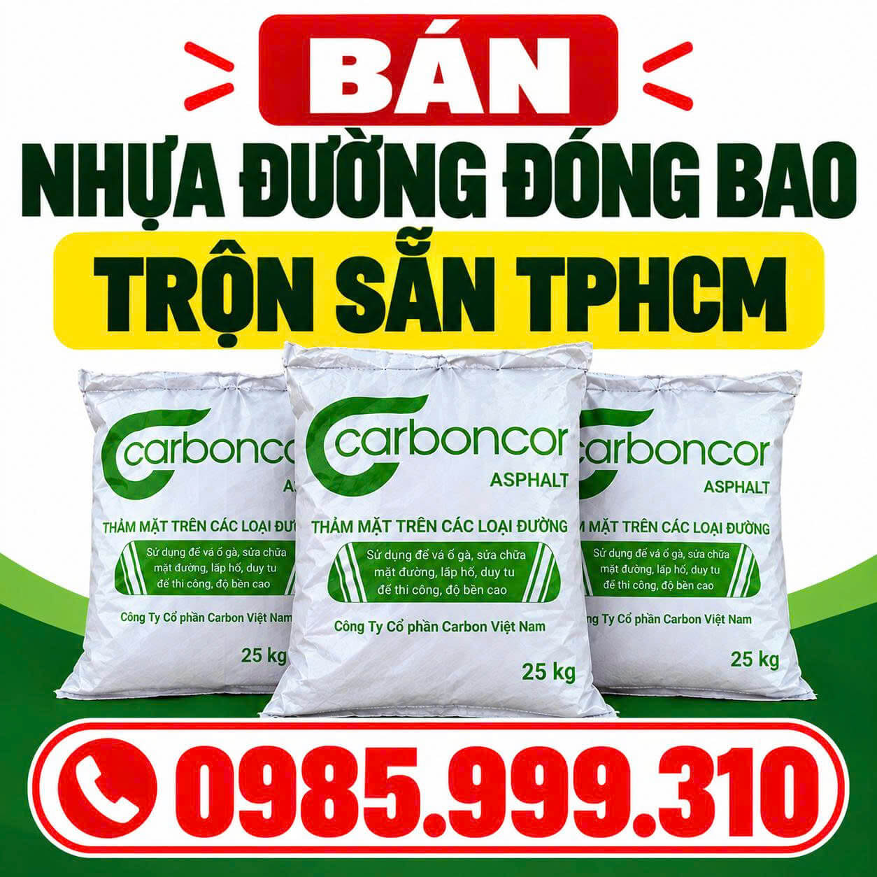 Bán Nhựa Đường Đóng Bao Trộn Sẵn TPHCM